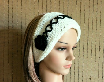 Corset Flower Headband Ear Warmer, Head Wrap