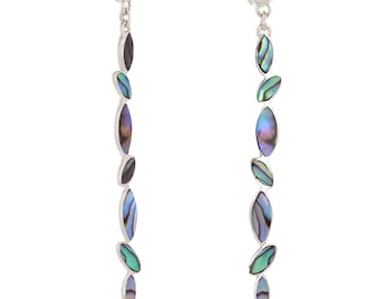 Dangling Pearl abalone silver Sterling-women earrings