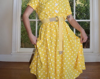 Yellow Polka Dotted Summer Dress