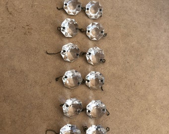 6 strands of 2 vintage chandelier crystals