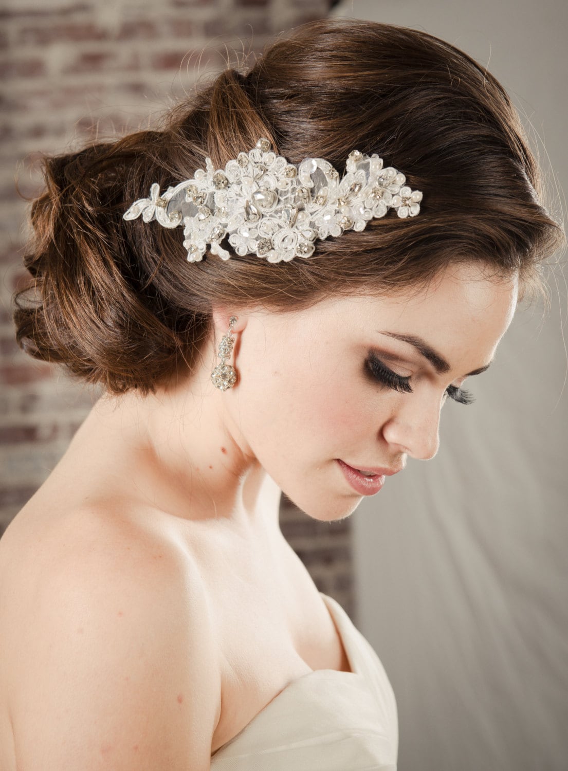 Hair Accessories Bridal Lace Comb Pearl Rhinestone