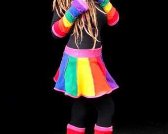 Rainbow fleece 'Telmandolle' Mini skirt.