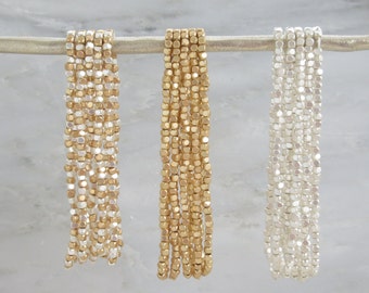 Beaded Bracelet - layering Bracelet - Gold Bracelet - Silver Bracelet