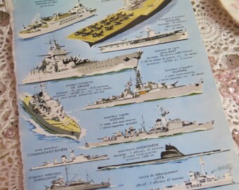 Reference-Audubon-Book Plates-French-Battle Ships-Navy-Sea