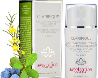 Sweetsation Therapy, Clarifique Active Clarifying Hydrator For Oily, Blemished & Acneic Skin, Oil-Free, 2.0 oz