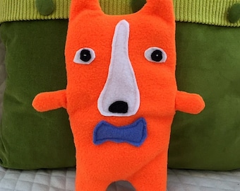 Chester ~ The Corgi Bow Tie Bummlie ~ Stuffing Free Dog Toy ~ Ready To Ship Today - Blue Bow Tie