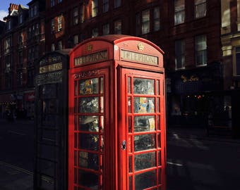 Red Telephone Box, London Photography Print, London Print, Telephone Box, London phone booth, British Print, London Home Decor, England UK