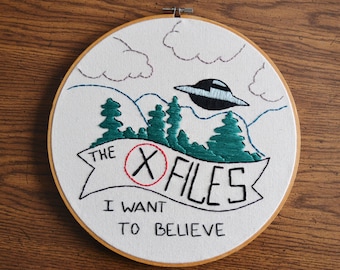 The X-Files Embroidered Wall Hanging Hoop