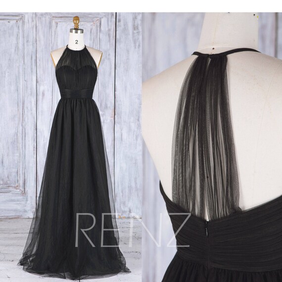 Bridesmaid Dress Black Tulle DressWedding DressIllusion