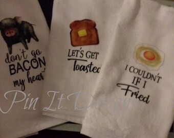 Funny Kitchen Towels - Kitchen Decor - Hostess Gift - Dish Towels - Housewarming Gift - Gift For Mom - Wedding Shower Gift - Hand Towel