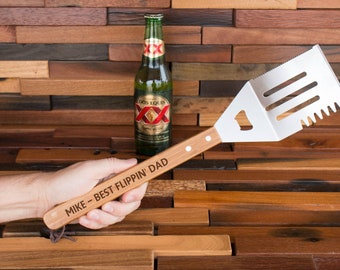 Personalized Spatula, Grilling Spatula, BBQ Spatula, Bamboo Wood Spatula, Engraved Spatula, Dad Spatula, King of Grill, Dad Gift, Man Gift