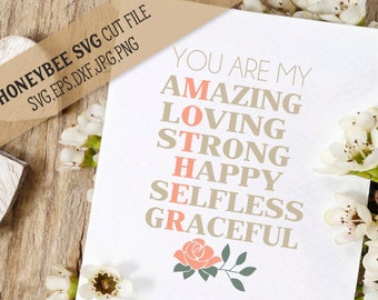 Amazing Mother svg Mothers Day svg Mother svg Graceful Mom svg Mothers Day gift svg Silhouette svg Cricut svg jpg eps dxf Mother gift svg