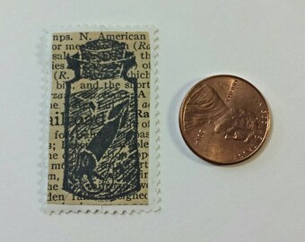 Squid in a Jar Relief-Printed Artistamp/faux postage stamp