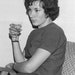 Digital Download Vintage Photo - 1950s 1960s Young Woman Sitting in Chair and Drinking Wine or Bubbly Champagne at a Party - Use for Collage
