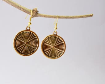 Brass Earrings, Brass Tribal Earrings, Boho Earrings, Gypsy Earrings, Ethnic Earrings, mandala earrings, Gipsy Earrings, Bohemian Earrings