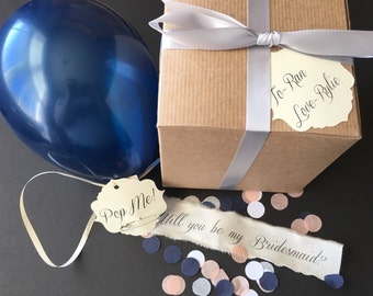 Pearl Navy- Will you be my bridesmaid? Pop the balloon to reveal your message