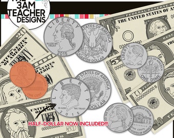 U.S. Currency : Money and Coin Digital Clip Art