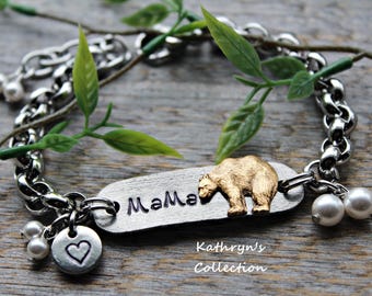 Mama Bear Bracelet, New Mom Gift, Mama Bear Jewelry, Gift for Mom, Mother's Day, Read Full Listing Details Before Ordering