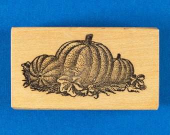 PSX Pumpkins Rubber Stamp - For Halloween or Fall Harvest - Vintage 1983 Personal Stamp Exchange