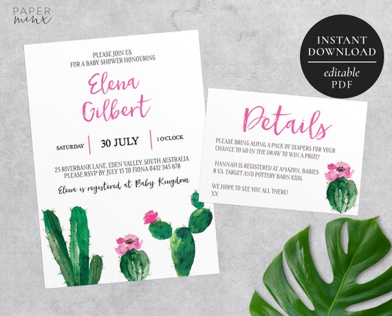 Cactus Invitation Template 7