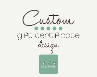 Printable gift certificate design Custom design Printable gift card