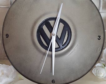 VW Hubcap Wall Clock, Volkswagen Hubcap Wall Clock
