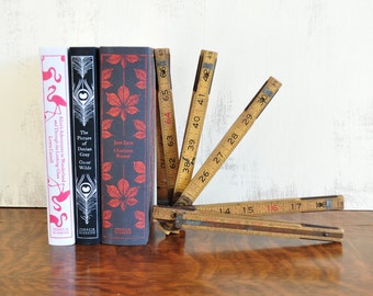 Vintage Wooden Folding Ruler, 72 Inches , Lufkin Red End