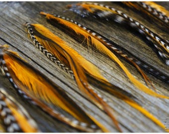 Feather Extensions #Orange # #MINI #