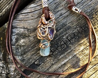 Aquamarine crystal necklace