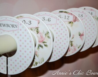 Baby Closet Dividers, Floral Closet Dividers, Closet Organizers, Baby shower gift, Pink Closet divider, Girl Nursery, Newborn gift, C138