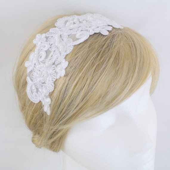 Lux Accessories Women’s Silvertone Pearl Stretch Headband – Bridal & Bridesmaid Hairpiece, Metal Coil Design - View #3