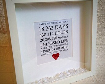 50th Birthday Gift Personalised Frame 21st 30th 40th 60th 50th Birthday Gift Personalised Frame 21st 30th 40th 60th