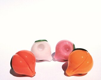 Peach Glass Pipe, Glass Smoking Pipe