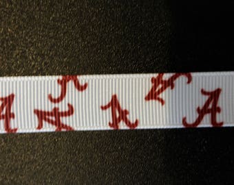 7/8" University of Alabama Crimson Tide Inspired Grosgrain Ribbon