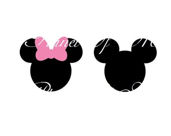 Mickey Mouse SVG File, Minnie Svg, Vinyl Cutting File, Minnie DXF File, Mickey Silhouette, Disney SVG, Digital File, Cricut, Disney Dxf