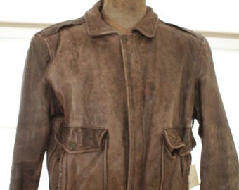 Vietnam Era Style Leather Jacket, "Adventure Bound" Brand