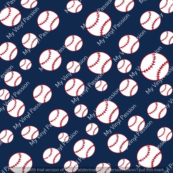 custom printed 12 x 12 vinyl baseball pattern prints design