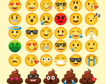 80% OFF SALE Emoji Clipart Smiley face clipart Emojis vector graphic Feelings clipart Face Emoticons Emoji Face GRPS1
