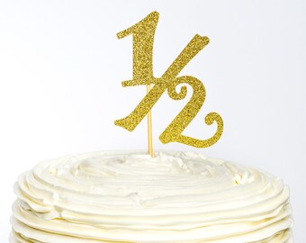Half Birthday Glitter Cake Topper, 1/2 Birthday Cake Topper, Cake Topper, Glitter Cake Topper, Cake Topper, 1/2 Birthday, Half Birthday
