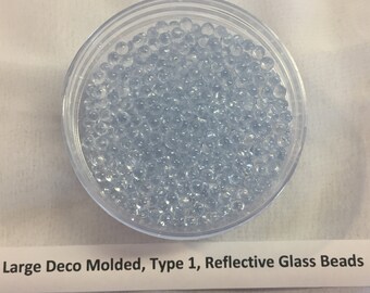 Clear 7.0 mm Reflective Glass beads - 4oz.