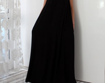 Black maxi dress, Dress with straps, Sleeveless Dress, dress with Pockets, Plus Size Dress, Summer Dress, Plus Size Clothing, Casual dress