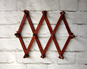 Vintage Accordion Peg Rack - Storage Organization