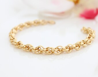 Chunky gold bracelet • Gold link bracelet • Gold chain bracelet • Gift for her