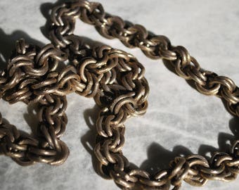 Double Link 22k Gold Plated Steel Chain with Antique Finish 11mm (2ft)