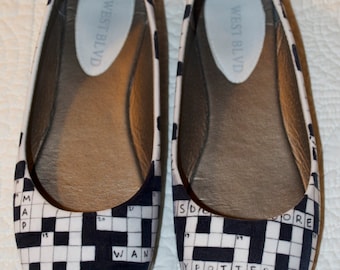 Custom Crossword Puzzle Ballet Flats