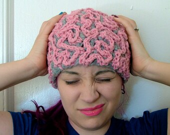 Brain Hat, Crochet Beanie
