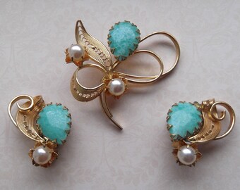 1950s Vintage West Germany Earrings and Brooch
