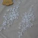 Ivory Organza Venise Floral Lace Applique Pair for Gowns, Bridal Dress Decor, Bodice