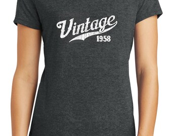 Womens vintage 1958 birthday shirt, 60th birthday for her, 1958 birthday gift, vintage 1958