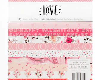 Crate Paper Hello Love 6x6 Paper Pad -- MSRP 6.00